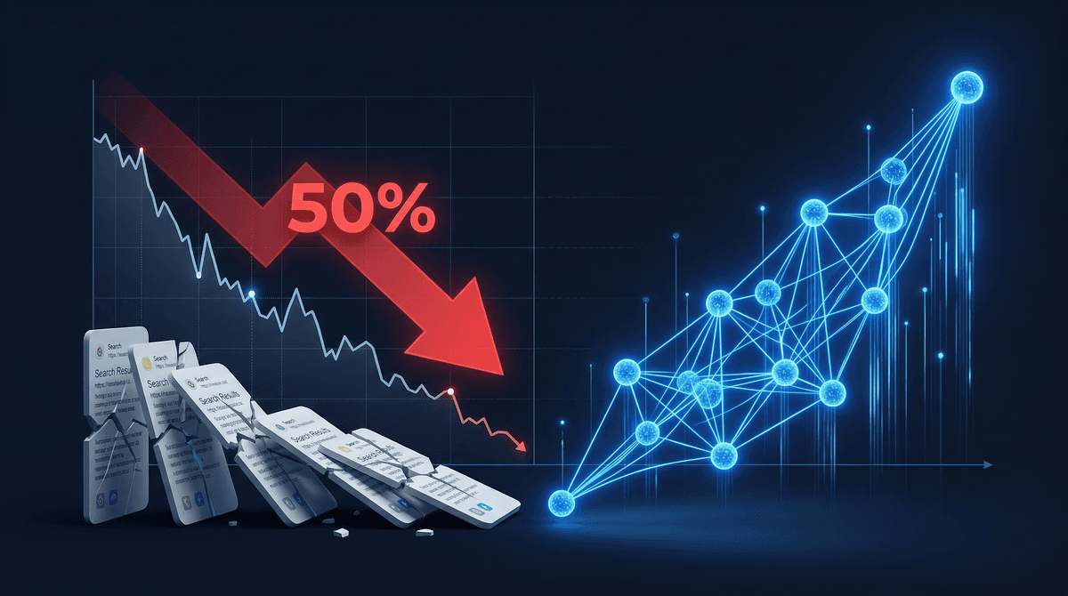Gartner prediction of 50 percent traditional search traffic decline by 2028
