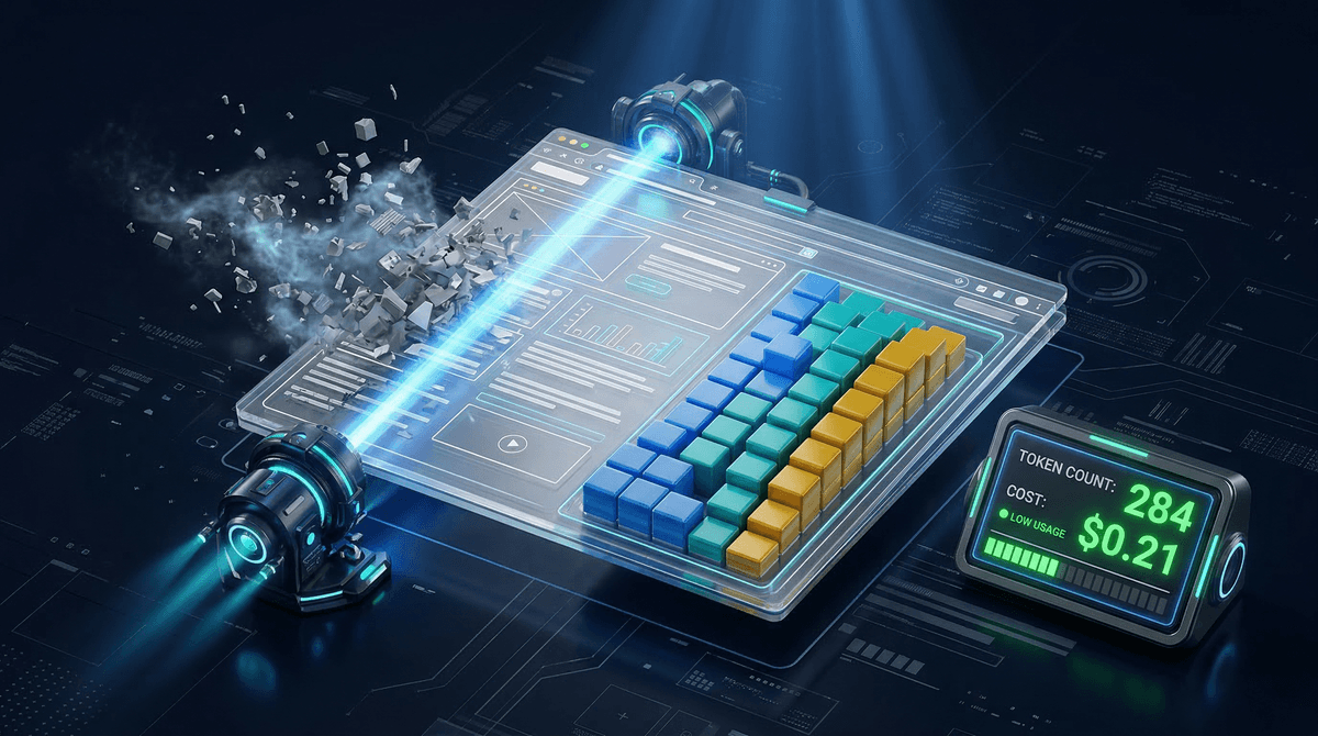 Token efficiency optimization for AI agent page parsing
