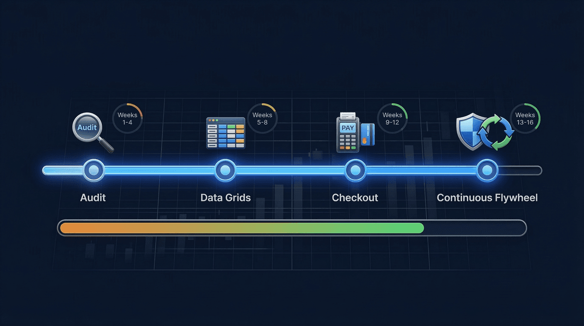 16-week implementation roadmap for agentic commerce readiness