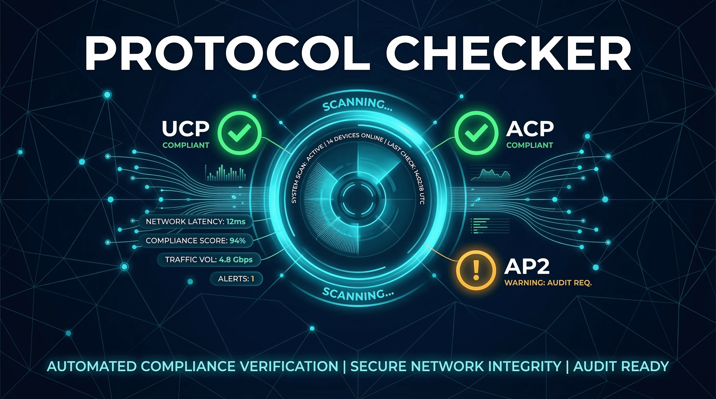 Protocol Compliance Checker — UCP, ACP, AP2 scanning dashboard